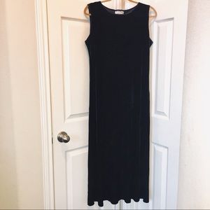 Vintage Velvet DRESSING CLIO Black Sleeveless Maxi Dress M